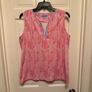 J. McLaughlin Catalina Cloth Sleeveless Red Shirt Size XL